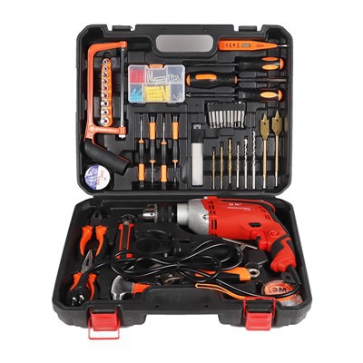 108PCS Corded Hand Drill with Hand Tools Set